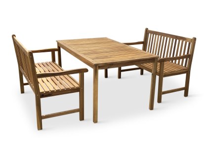 Dřevěný nábytek stůl COPENHAGEN + 2x lavice Kory (2)