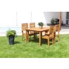 Zahradní dřevěný stůl Luc + 4x dřevěné křeslo Luc