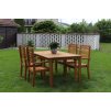 Zahradní dřevěný stůl Luc + 4x dřevěné křeslo Luc