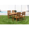 Zahradní dřevěný stůl Luc + 4x dřevěné křeslo Luc