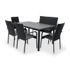 Zahradní set ratan stůl Viking L + 4x židle a 1x lavice PARIS (2)