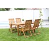 Zahradní dřevěný stůl Luc + 4x dřevěná polohovací židle Viet