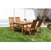 Zahradní dřevěný stůl Luc + 4x dřevěná polohovací židle Viet