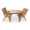 LUCY stůl + Viet polohovací židle akáciový set 1+4 (1)