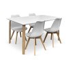 Stůl Zaha bílý + 4x židle ECONOMY (4)