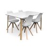 Stůl Zaha bílý + 4x židle BEECH (4)