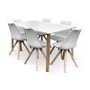 Stůl Zaha bílý +6x židle BEECH (3)