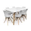 Stůl Zaha bílý +6x židle BEECH (4)