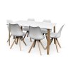 Stůl Zaha bílý +6x židle BEECH (1)