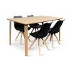 Dřevěný jídelní set Zaha dekor dub + 4x židle Gina černá (3)