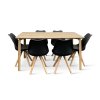 Dřevěný jídelní set Zaha dekor dub + 6x židle Gina černá (2)