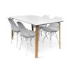 Dřevěný jídelní set Zaha bílý + 4x židle Eco bílá (2)