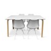 Dřevěný jídelní set Zaha bílý + 4x židle Eco bílá (1)