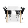 Dřevěný jídelní set Zaha bílý + 4x židle Eco černá (1)