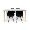 Dřevěný jídelní set Zaha bílý + 4x židle Eco černá (2)