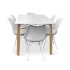 Dřevěný jídelní set Zaha bílý + 6x židle Eco bílá (1)