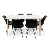 Dřevěný jídelní set ZAHA bílý + 6x židle Eco černá (2)