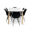 Dřevěný jídelní set ZAHA bílý + 6x židle Eco černá (3)