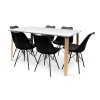 Dřevěný jídelní set ZAHA bílý + 6x židle Eco černá (4)