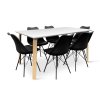 Dřevěný jídelní set ZAHA bílý + 6x židle Eco černá (1)