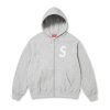 Supreme S Logo Zip Up Hooded Sweatshirt