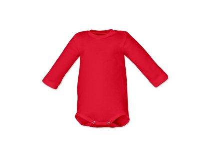 Kojenecké body dlouhý rukáv, dětské body s dlouhým rukávem, červené, Nojatex