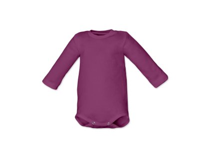 Kojenecké body dlouhý rukáv, dětské body s dlouhým rukávem, fialovo růžové, Nojatex