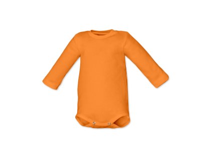 Kojenecké body dlouhý rukáv, dětské body s dlouhým rukávem, oranžové světlé, Nojatex