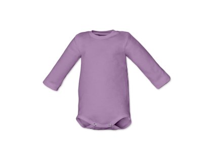 Kojenecké body dlouhý rukáv, dětské body s dlouhým rukávem, fialové světlé, Nojatex