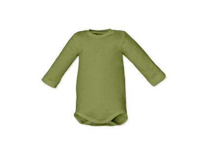Kojenecké body dlouhý rukáv, dětské body s dlouhým rukávem, zelené olivové, Nojatex