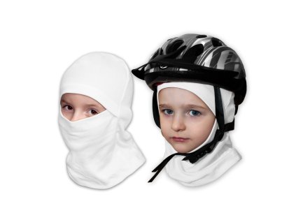 Dětská bavlněná kukla pod helmu bílá Nojatex