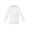 Dětské bavlněné tričko s dlouhým rukávem, jednobarevné, bílé