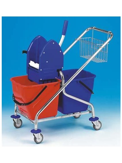 Úklidový vozík REKORD 2x17 litrů, skládací rám, 210031K
