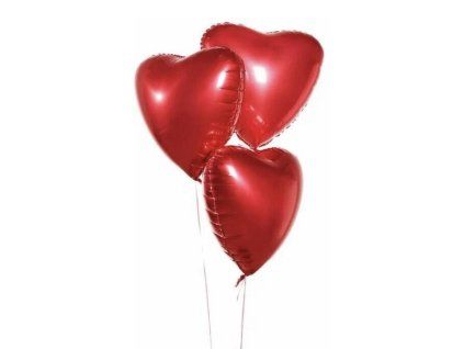 ♥️ 3 Red Heart Helium Balloons