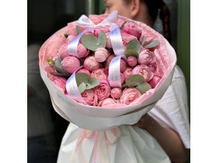 💔 Peony Roses with Eucalyptus