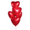 ♥️ 5 Red Heart Balloons