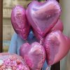 5 Pink Heart Balloons