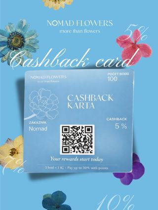 DIGITAL LOYALTY PROGRAM FOR NOMAD FRIENDS 🎁 Welcome bonus: 100 CZK on your first order 💸 Cashback: 5%, 7% and 10% Earn...