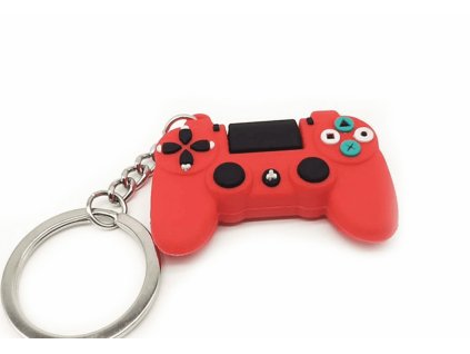 Přívěsek na klíče - Herní ovladač Gamepad (červený)