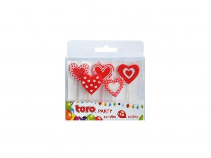 Toro Party svíčky - srdíčka