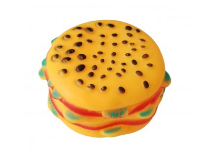 Pískací hračka pro psy - Hamburger (8cm)