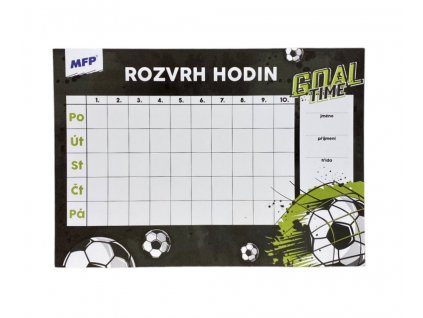 Rozvrh hodin MFP - Fotbal (A5)