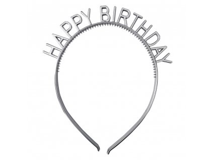 Čelenka Happy Birthday - stříbrná