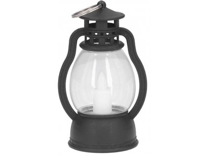 Dekorační oval lucerna s LED svíčkou (černá)