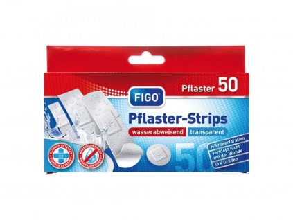 FIGO Sada 50 ks voděodolných náplastí - transparentní