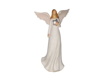 Socha anděla - stříbrná hvězda (15cm)
