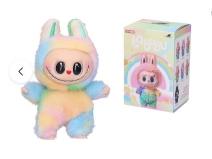 Plyšová figurka ve stylu Labubu - duhový Rainbow (V4 Rainbow edition)