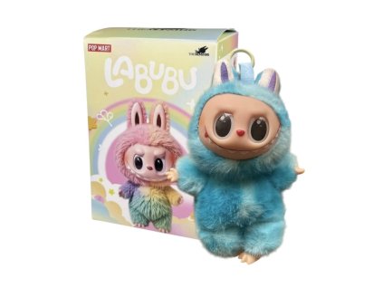 Plyšová figurka ve stylu Labubu - modrý Rainbow (V4 Rainbow edition)