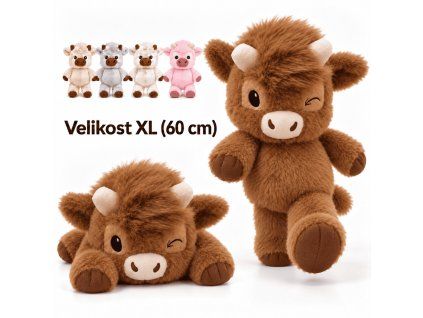 Brown Plush Cow Caught Mid Step