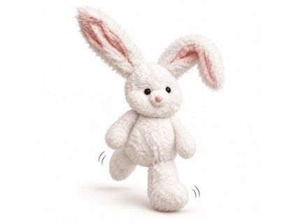 Poseable Plush Rabbit with One Folded Ear